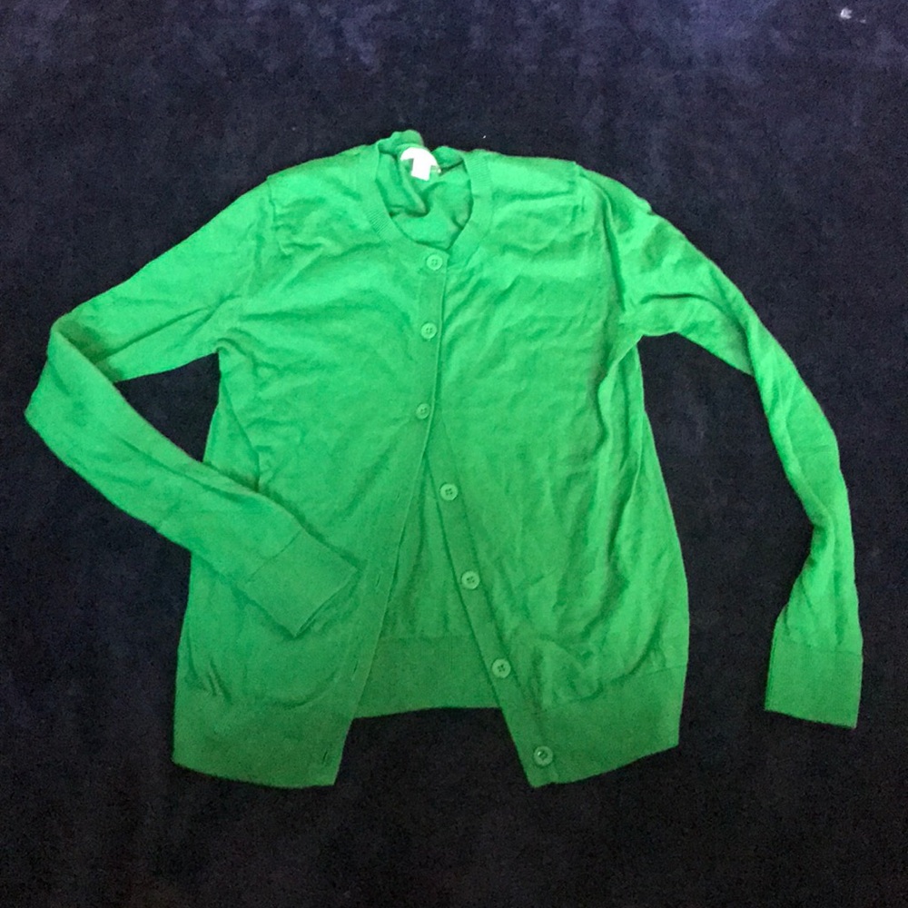 Green cardigan